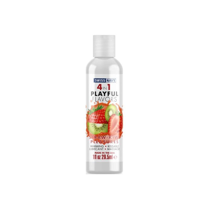 Playful Flavours 4 In 1 Strawberry/Kiwi Pleasure 1oz/29.5ml - Lotions & Potions