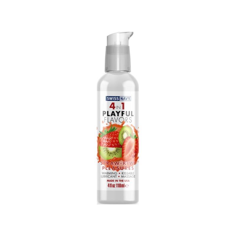 Playful Flavours 4 In 1 Strawberry/Kiwi Pleasure 4oz/118ml - Naughty by Nature Adult Store