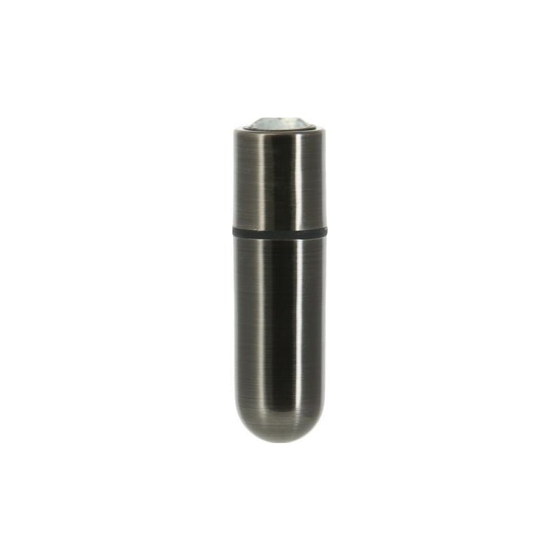 Power Bullet First Class 6cm Rechargeable w Crystal Gun Metal - Adult Toys