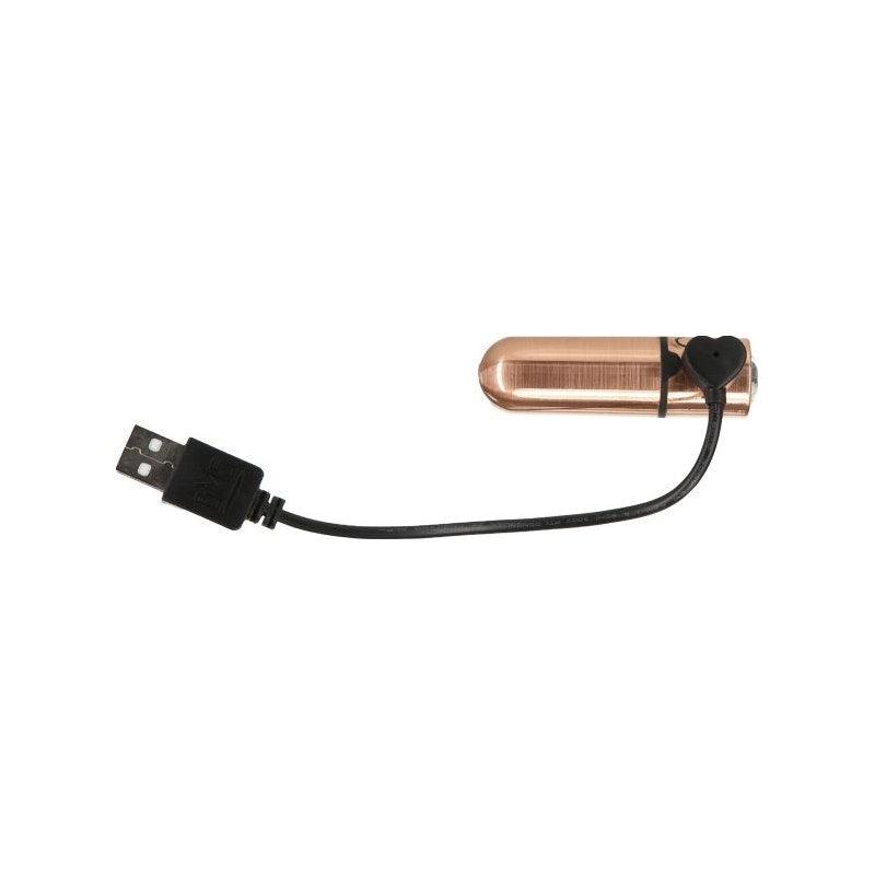 Power Bullet First Class 6cm Rechargeable w Crystal Rose Gold - Adult Toys