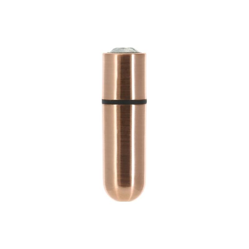 Power Bullet First Class 6cm Rechargeable w Crystal Rose Gold - Adult Toys