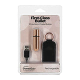 Power Bullet First Class 6cm Rechargeable w Crystal Rose Gold - Adult Toys