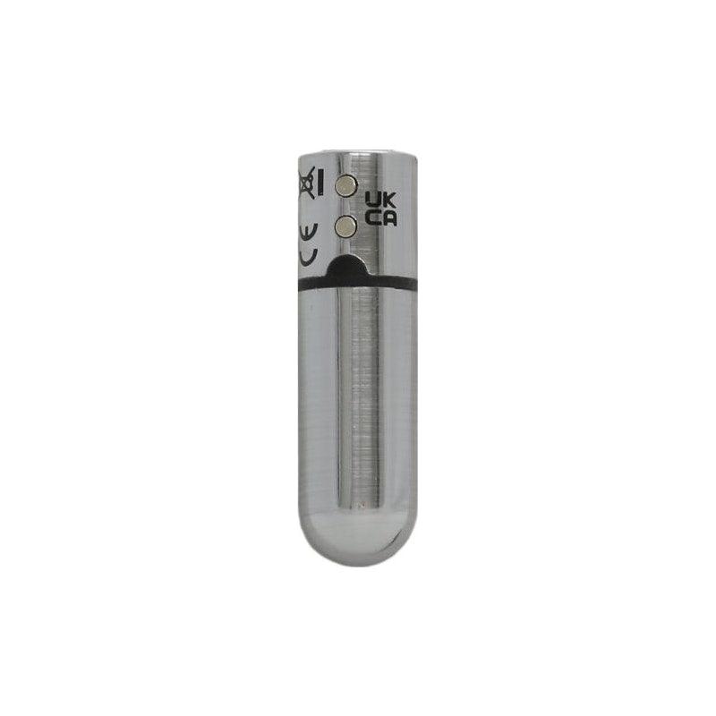 Power Bullet First Class 6cm Rechargeable w Crystal Silver - Adult Toys