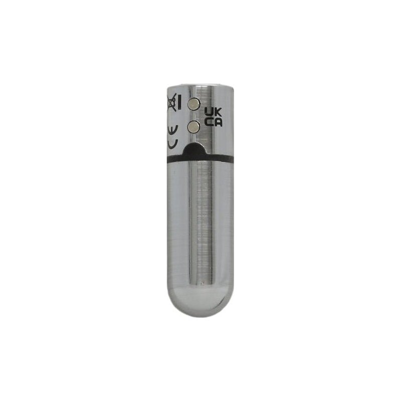 Power Bullet First Class 6cm Rechargeable w Crystal Silver - Adult Toys