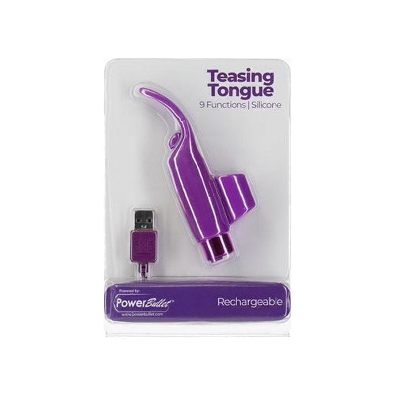 Power Bullet Teasing Tongue w Rechargeable Bullet Purple - Naughty by Nature Adult Store