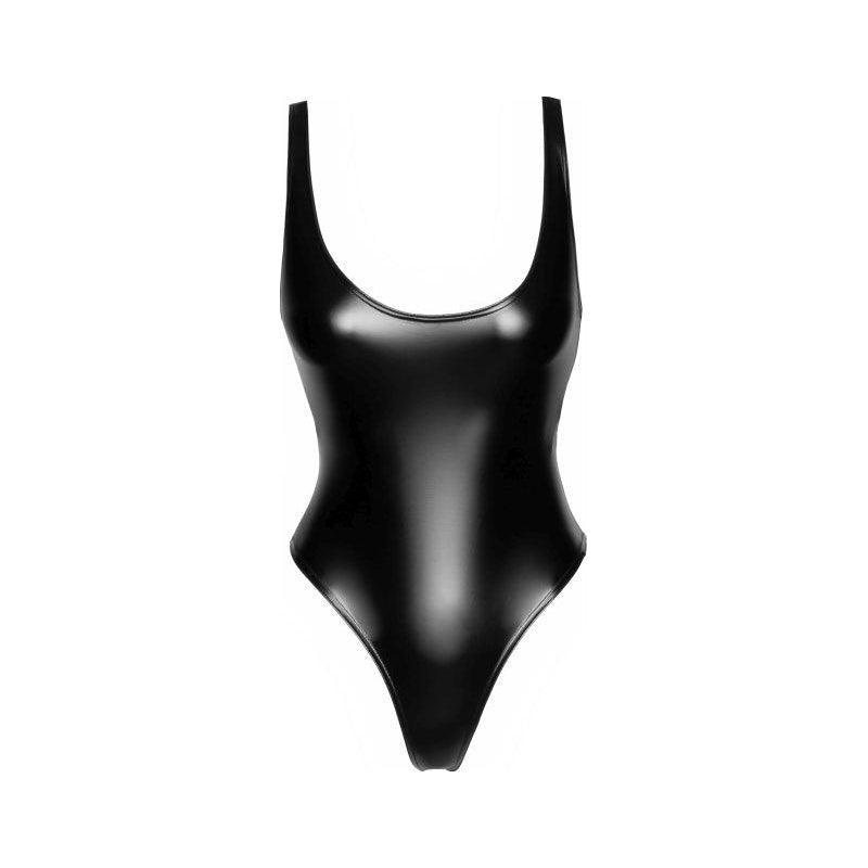 Power Wetlook Bodysuit w High Cut Leg - Lingerie