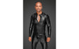 Power Wetlook Mens Jacket w Pleated PVC Epaulets - Lingerie