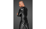 Power Wetlook Mens Jacket w Pleated PVC Epaulets - Lingerie