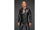 Power Wetlook Mens Jacket w Pleated PVC Epaulets - Lingerie
