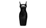 Power Wetlook Midi Dress w Front Zipper - Naughty by Nature Adult Store