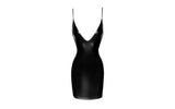 Power Wetlook Mini Dress w Lace Up Back - Lingerie