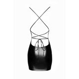 Power Wetlook Mini Dress w Lace Up Back - Lingerie