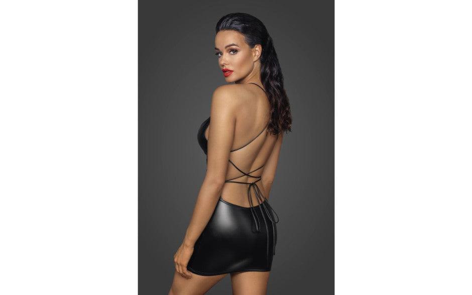Power Wetlook Mini Dress w Lace Up Back - Lingerie