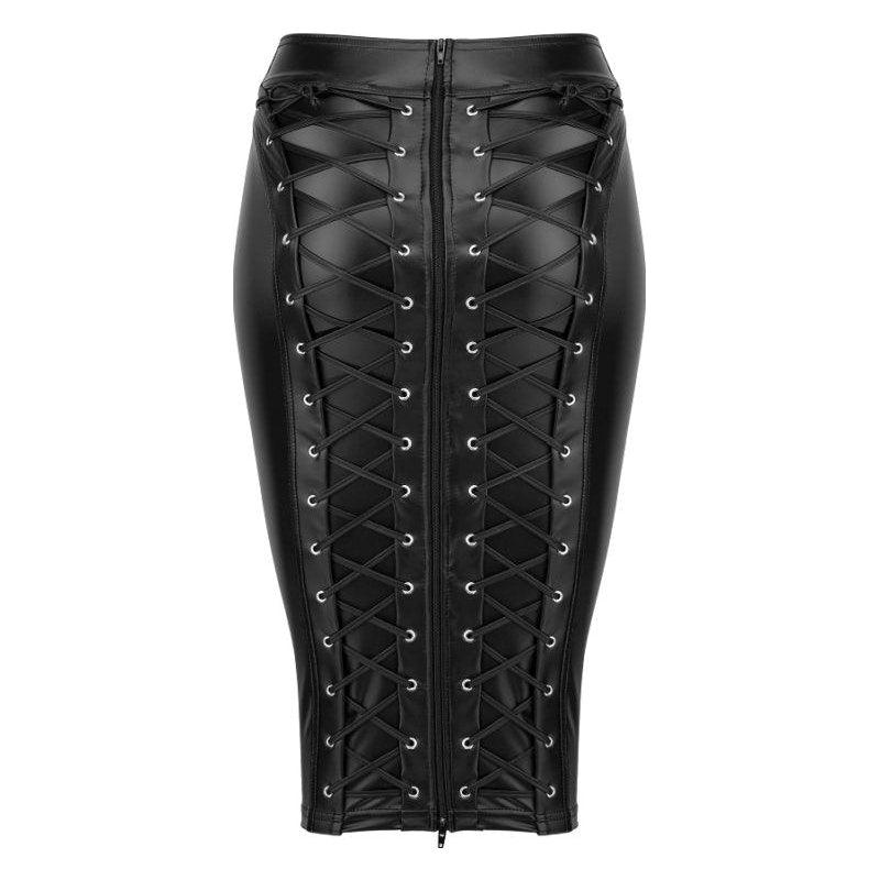 Power Wetlook Pencil Skirt w Long Zipper - Lingerie