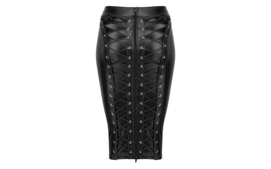 Power Wetlook Pencil Skirt w Long Zipper - Naughty by Nature Adult Store