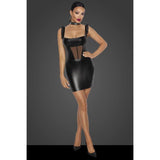 Power Wetlook Short Dress w Front Tulle Inserts - Lingerie