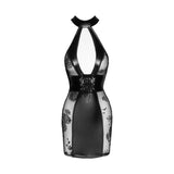 Power Wetlook Short tulle dress w Inserts & Corset Binding - Lingerie