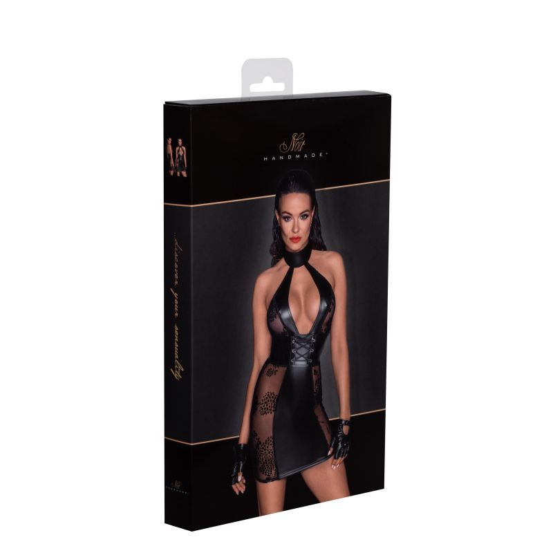 Power Wetlook Short tulle dress w Inserts & Corset Binding - Lingerie