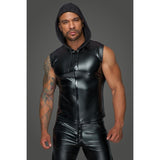 Powerwetlook Sleeveless Hooded Shirt w 2 Way Zipper - Lingerie