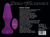 Zero Tolerance Tunnel Teaser - Purple 13.9 cm USB Rechargeable Butt Plug with Wireless Remote