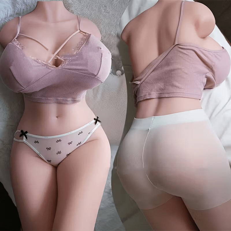 Realistic TPE Big Boobs Half Body Sex Doll, Dual Channels - Sex Doll