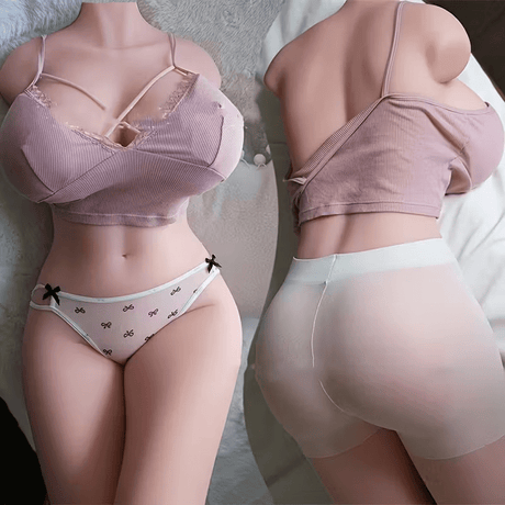 Realistic TPE Big Boobs Half Body Sex Doll, Dual Channels - Sex Doll