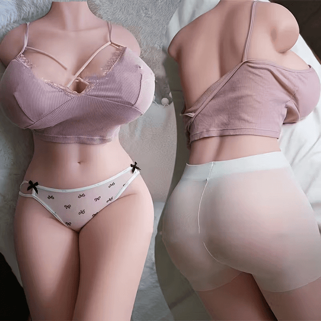 Realistic TPE Big Boobs Half Body Sex Doll, Dual Channels - Sex Doll