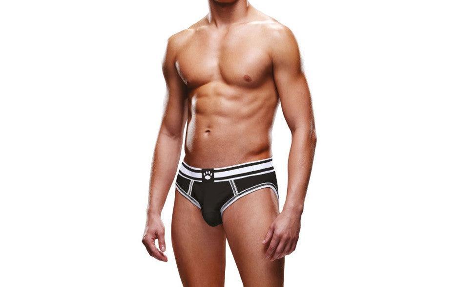 Prowler Open Back Brief Black/White - Lingerie