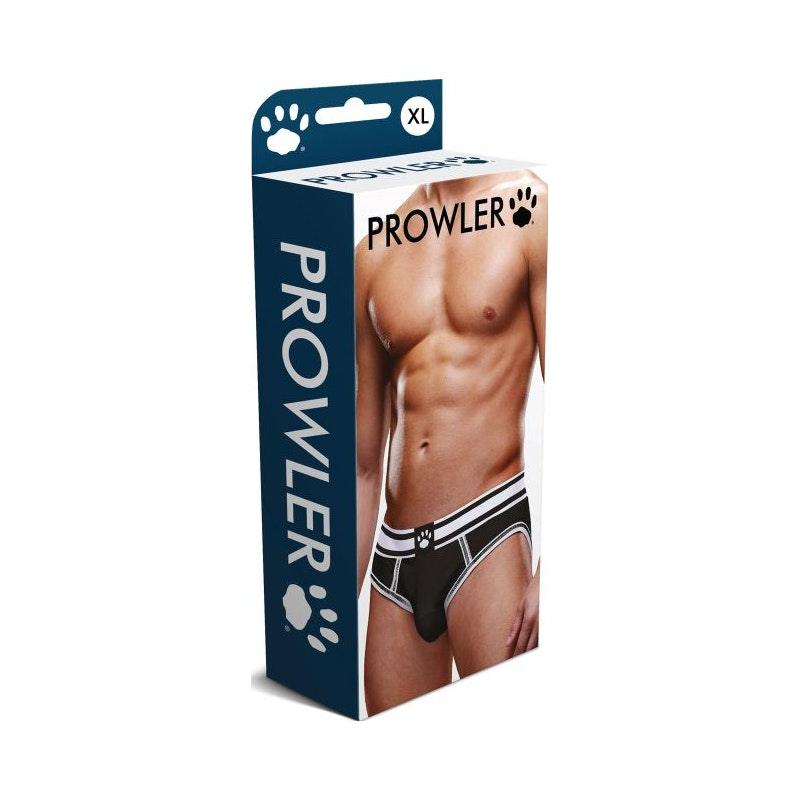 Prowler Open Back Brief White/Black - Lingerie