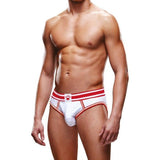 Prowler Open Back Brief White/Red - Lingerie