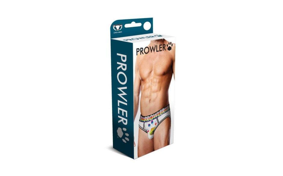 Prowler Oversized Paw Open Back Brief White - Lingerie