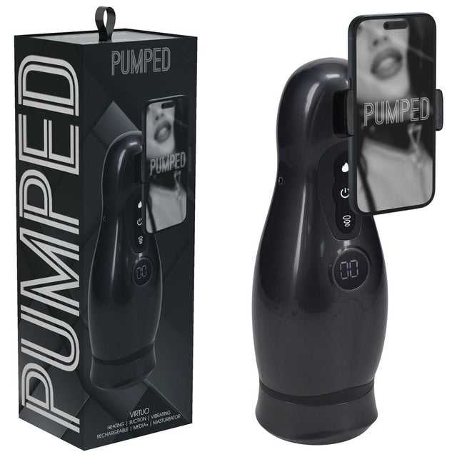 PUMPED Virtuo - Rechargeable Sucking And Vibrating Auto Masturbator - MASTURBATORS