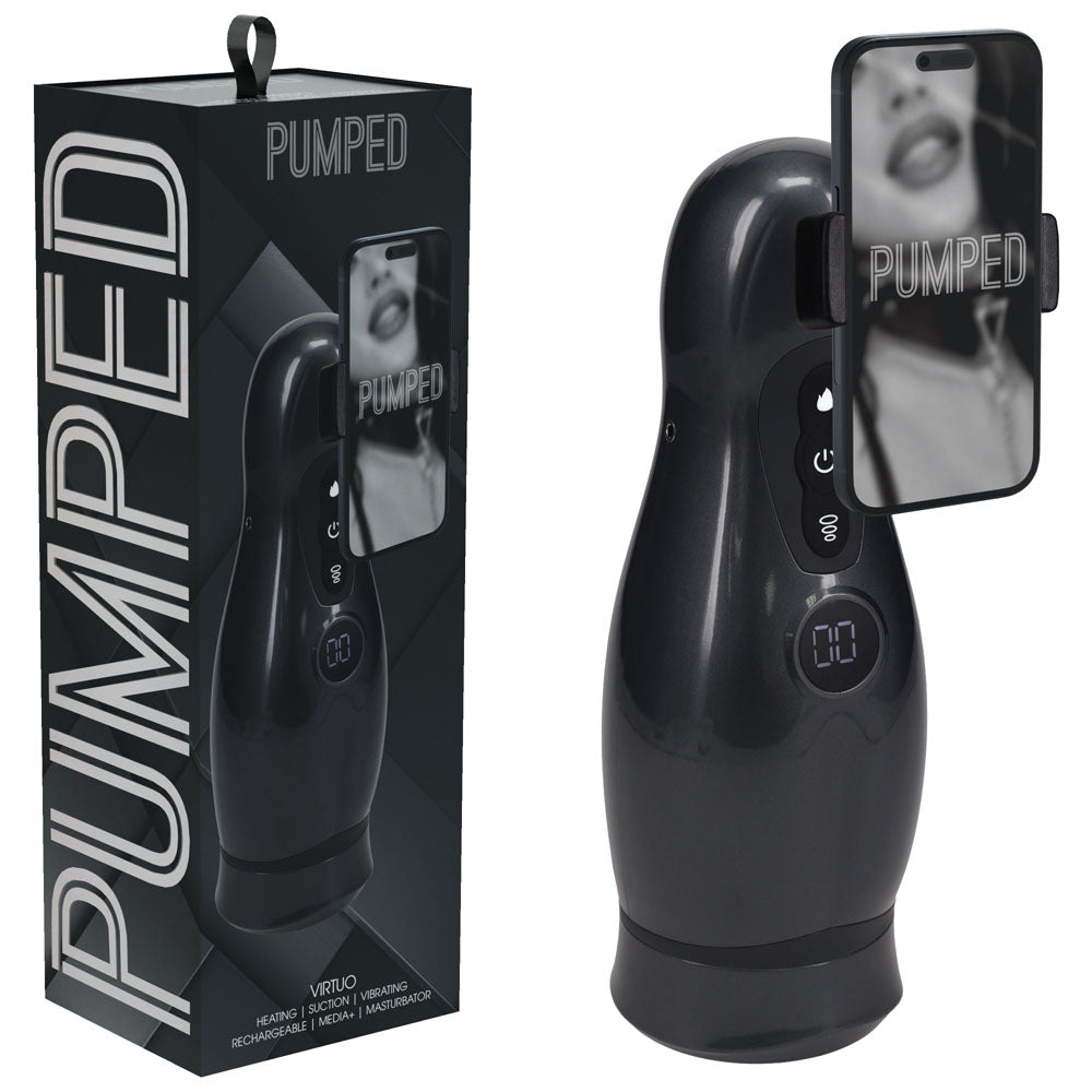 PUMPED Virtuo - Rechargeable Sucking And Vibrating Auto Masturbator - MASTURBATORS