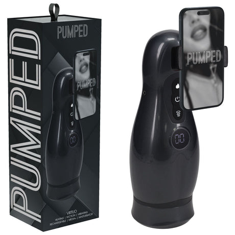 PUMPED Virtuo - Rechargeable Sucking And Vibrating Auto Masturbator - MASTURBATORS