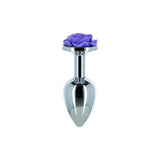 Purple Rose 3in Metal Butt Plug - Naughty by Nature Adult Store