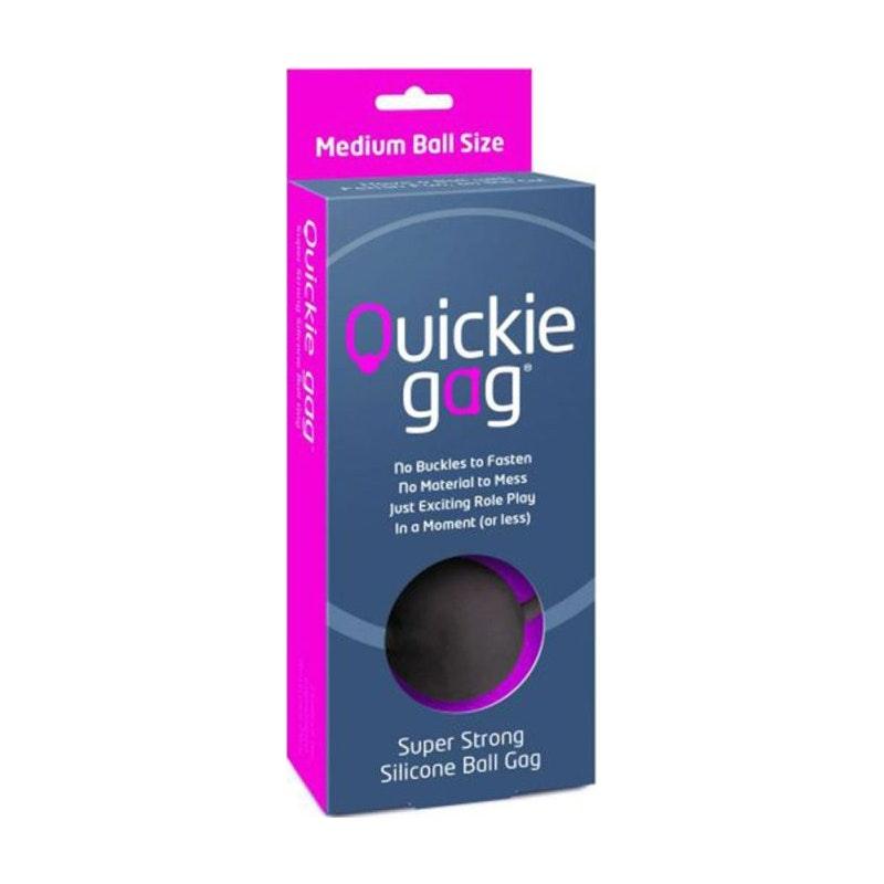 Quickie Gag Medium Ball Black - Adult Toys