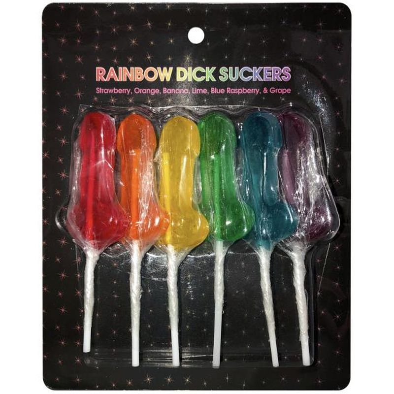 Rainbow Dick Suckers 6 Pc - Adult Toys
