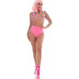 Rainbow Shrug Bikini Top Hot Pants Net Set incl Pasties - Lingerie