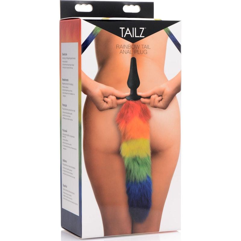 Rainbow Tail Silicone Butt Plug - Adult Toys