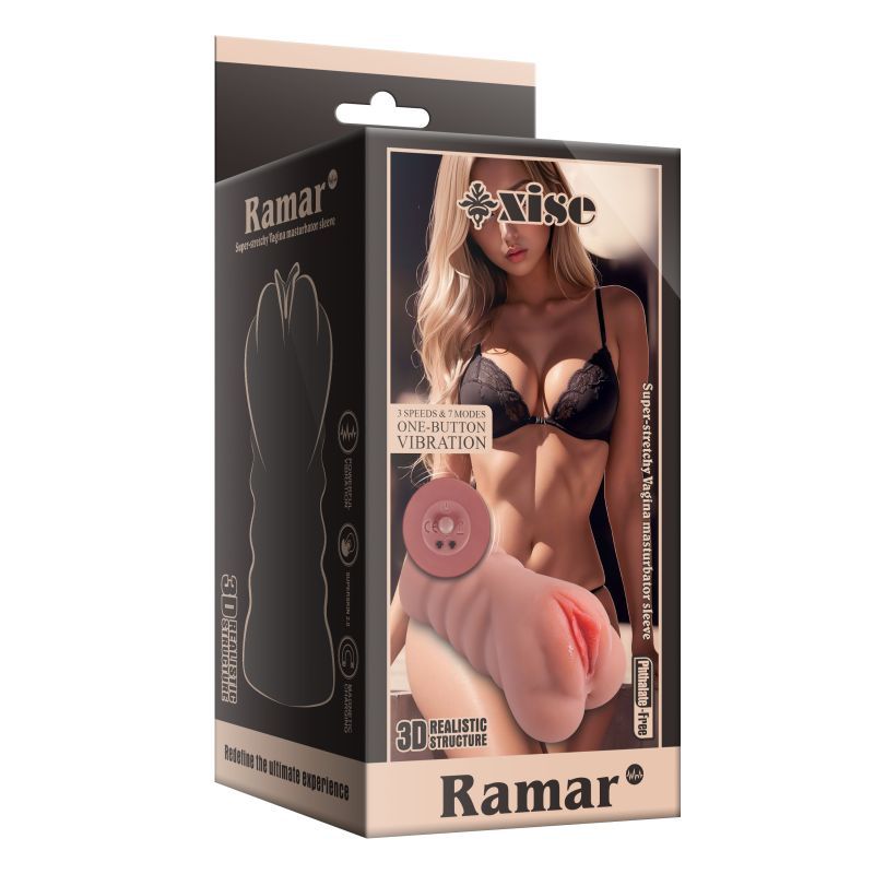 Ramar Realistic Vibrating Anal Vaginal Masturbator - Adult Toys