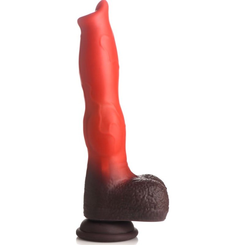 Ramming Hound Thrusting & Vibrating Silicone Dildo - Adult Toys