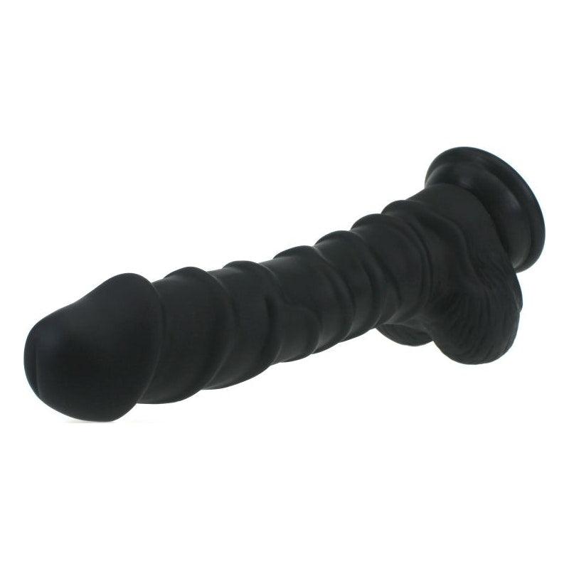 Realistic Dildo Ridged Shaft w Balls Black - Naughty by Nature Adult Store