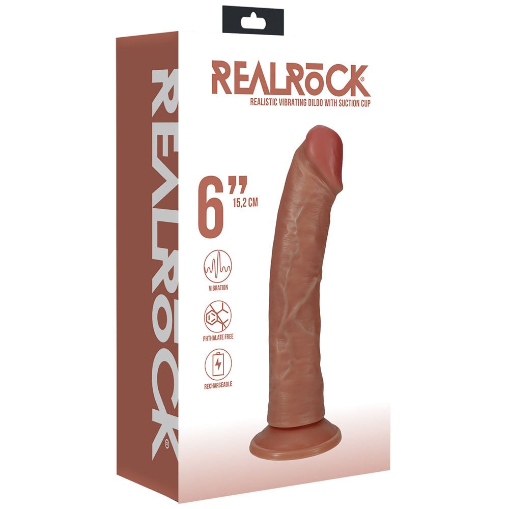 REALROCK 15cm Vibrating Cock - Tan - DONGS
