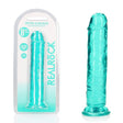 RealRock 20 Cm Straight Dildo Turquoise 8 Inch Dong - DONGS