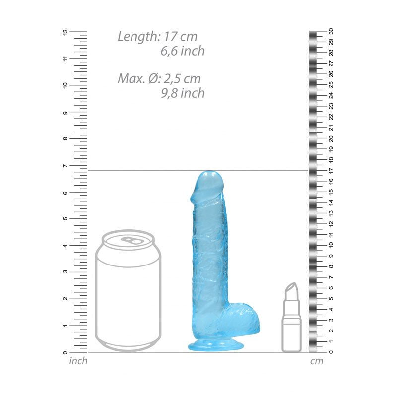 REALROCK 6'' Realistic Dildo With Balls - Blue 15.2 cm Dong - DONGS