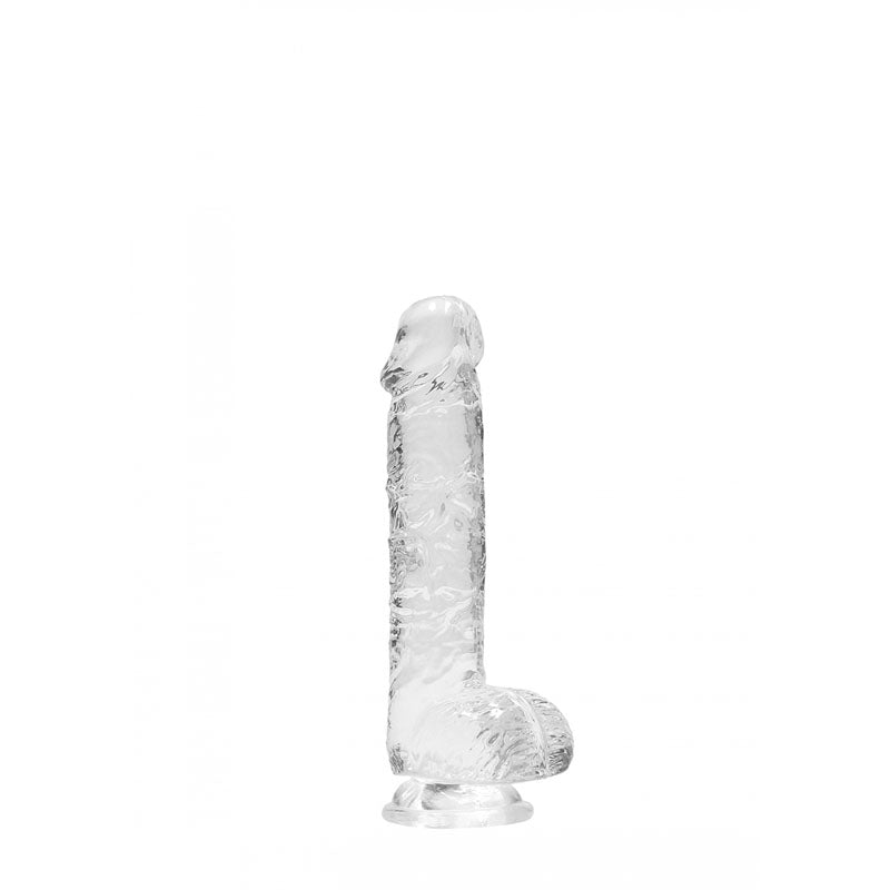 REALROCK 6'' Realistic Dildo With Balls - Clear 15.2 cm Dong - DONGS