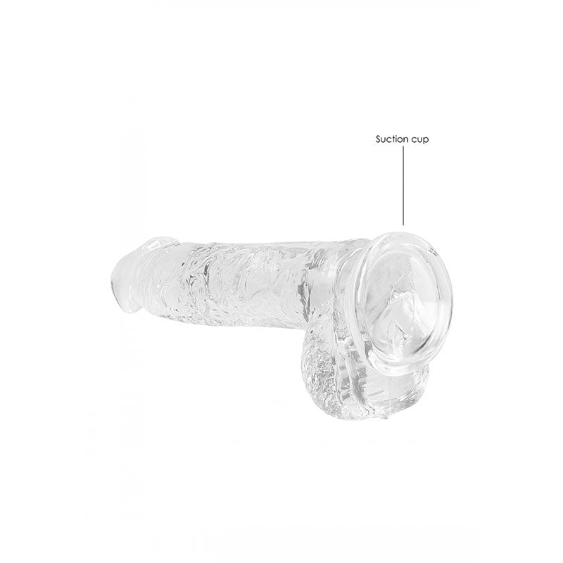 REALROCK 6'' Realistic Dildo With Balls - Clear 15.2 cm Dong - DONGS