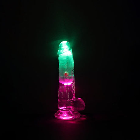 REALROCK 6'' with Balls Wireless Rechargeable LED Vibrating Dong - DONGS