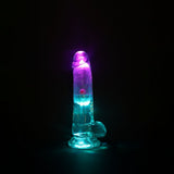 REALROCK 6'' with Balls Wireless Rechargeable LED Vibrating Dong - DONGS