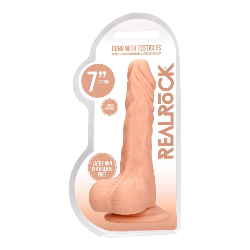 REALROCK 7'' Realistic Dildo With Balls - Flesh - DONGS